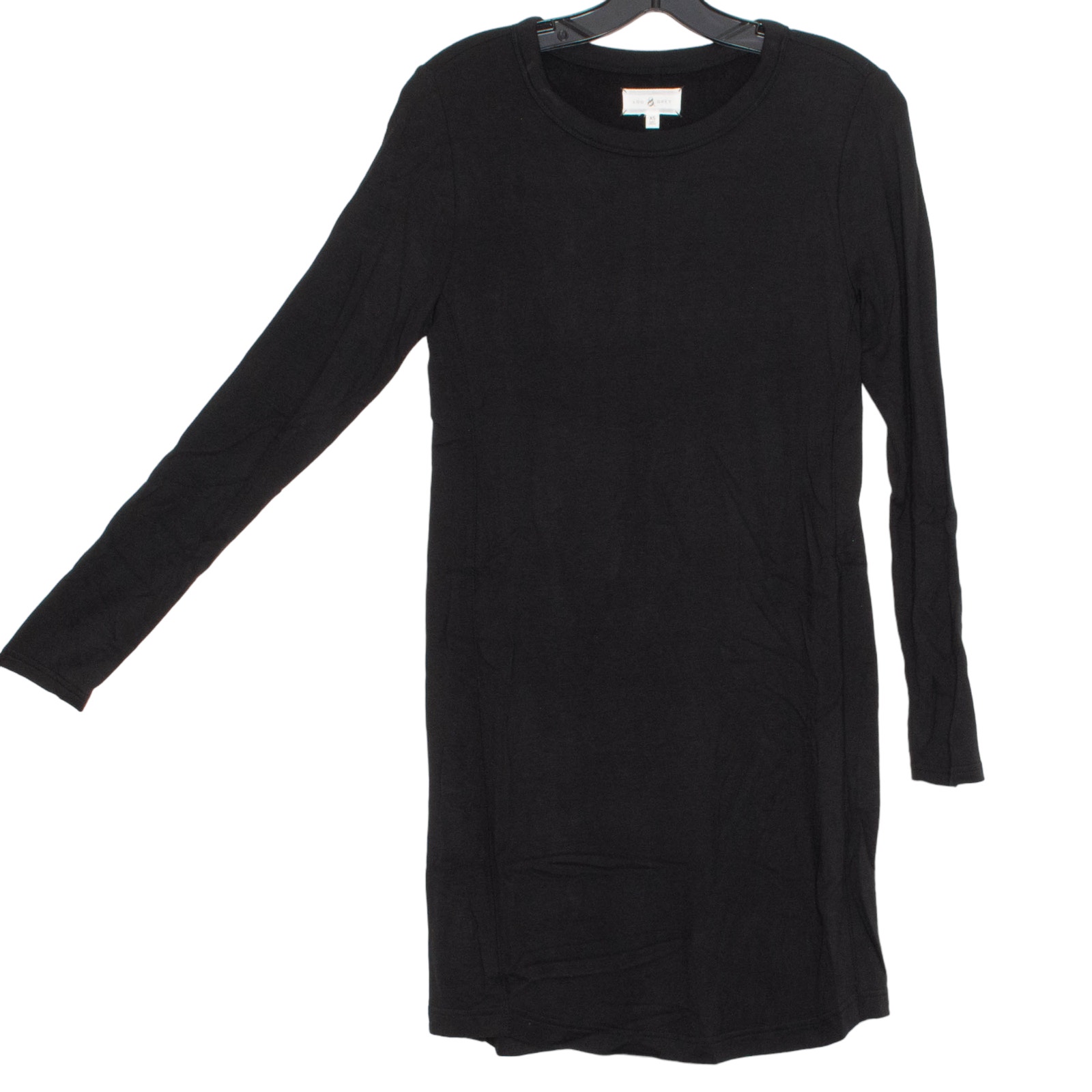 Lou & Grey Womens Dress T Shirt Long Sleeve Mini Little Black Size Xs Ft